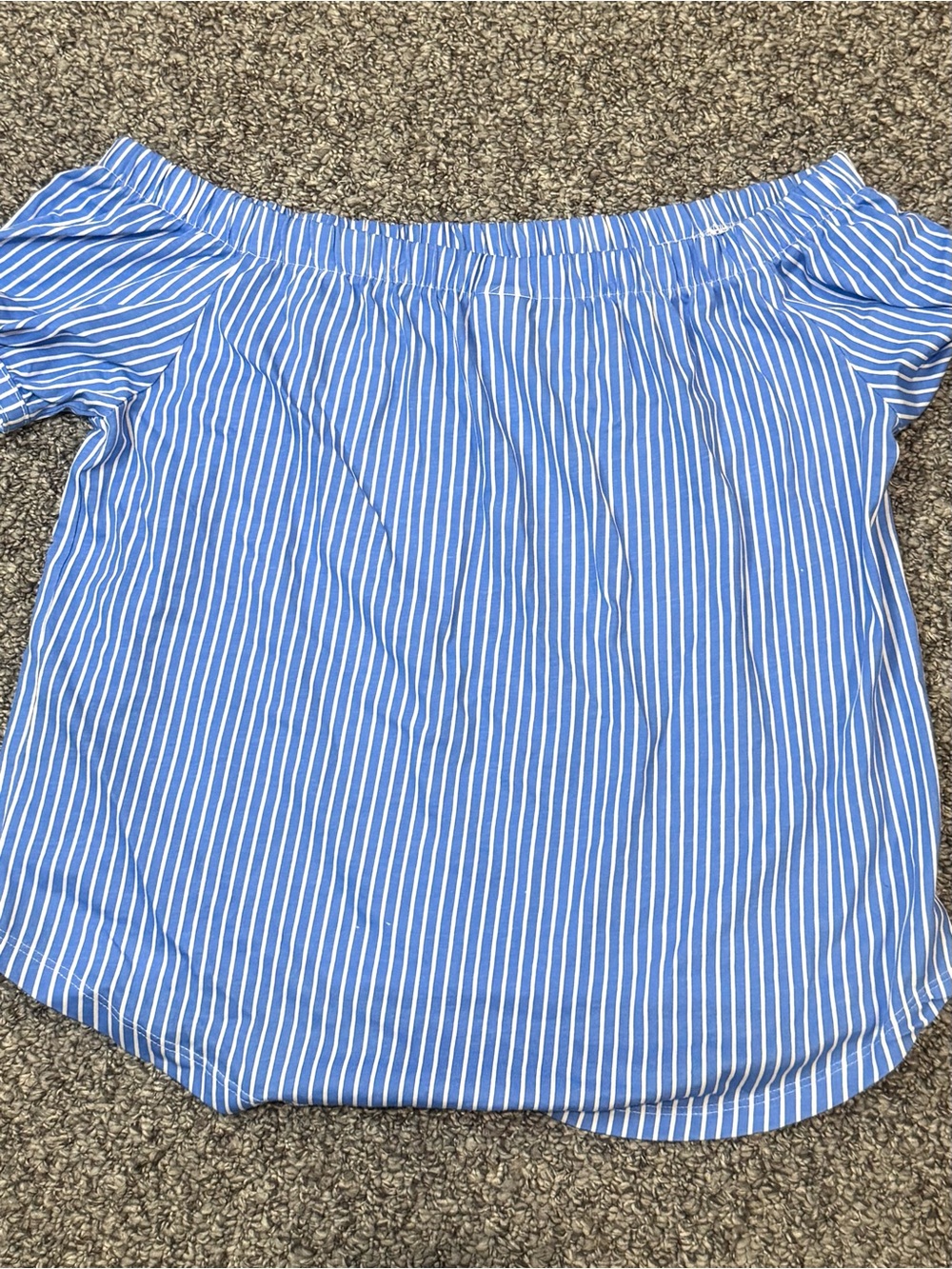 H&M Blue and White Striped Off-Shoulder Top - Picture 6 of 6